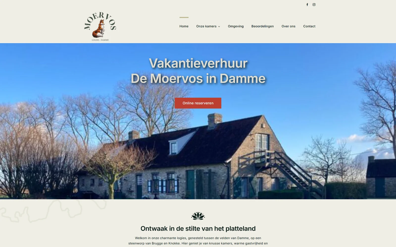 Homepage van De Moervos